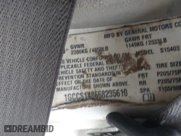 ✅ 2006 Chevrolet Colorado Work Truck • VIN: 1GCCS148668235610 • Лот: 42824075. Опубликован ранее на IAAI с пробегом 330 383 миль. Бесплатный доступ к архиву аукционных продаж из США и подробный отчёт об истории автомобиля на DreamBid. Изображение 9.