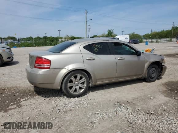 2008 Dodge Avenger SE с VIN 1B3LC46K38N254063, выставлен на аукционе Copart как лот 53974104 с пробегом Не указан миль и Списание • Salvage title. История ставок и продаж доступна на DreamBid. Изображение 3.
