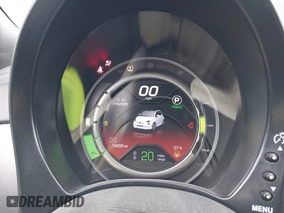 ✅ 2016 FIAT 500e • VIN: 3C3CFFGE1GT184091 • Lot: 41335256. Listed on IAAI with 54,899 mi. Free auction sales archive from the USA and detailed vehicle history report at DreamBid. Image 7.