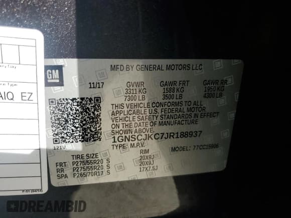 ✅ 2018 Chevrolet Suburban Premier • VIN: 1GNSCJKC7JR188937 • Lot: 49741655. Wystawiony na Copart z przebiegiem 106 956 mil. Bezpłatny archiwum sprzedaży aukcyjnych z USA i szczegółowy raport historii pojazdu na DreamBid. Zdjęcie 14.