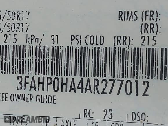 ✅ 2010 Ford Fusion SE • VIN: 3FAHP0HA4AR277012 • Лот: 42467201. Опубликован ранее на IAAI с пробегом 215 332 миль. Бесплатный доступ к архиву аукционных продаж из США и подробный отчёт об истории автомобиля на DreamBid. Изображение 9.