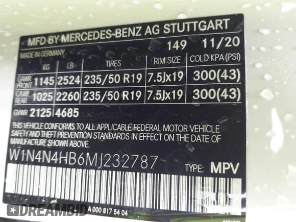 ✅ 2021 Mercedes-Benz GLA 250 • VIN: W1N4N4HB6MJ232787 • Lot: 43543170. Listed on IAAI with Not provided. Free auction sales archive from the USA and detailed vehicle history report at DreamBid. Image 9.