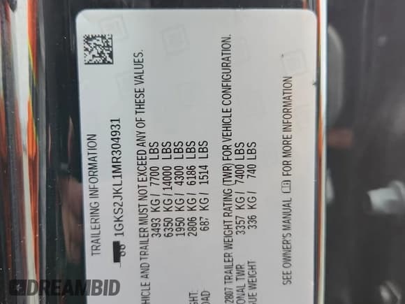 ✅ 2021 GMC Yukon XL Denali • VIN: 1GKS2JKL1MR304931 • Лот: 90380905. Опубликован ранее на Copart с пробегом 90 246 миль. Бесплатный доступ к архиву аукционных продаж из США и подробный отчёт об истории автомобиля на DreamBid. Изображение 13.
