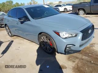 ✅ 2023 Infiniti Q50 Red Sport 400 • VIN: JN1FV7DP6PM570327 • Lot: 43657757. Listed on IAAI with 8,941 mi. Free auction sales archive from the USA and detailed vehicle history report at DreamBid. Image 1.