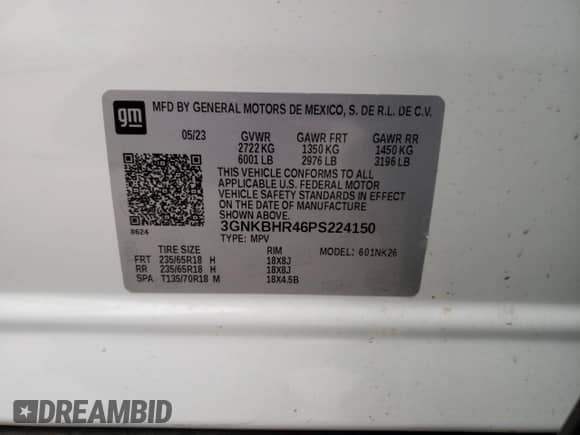 2023 Chevrolet Blazer LT z VIN 3GNKBHR46PS224150, wystawiony jako Copart lot #75610233 z przebiegiem Nie podano mil oraz . Historia ofert i sprzedaży dostępna na DreamBid. Obrazek 12.