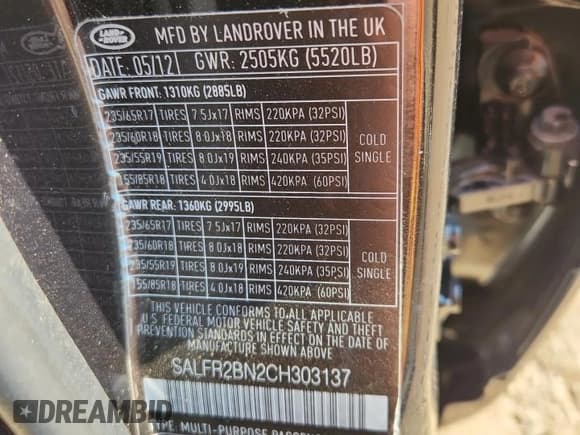 ✅ 2012 Land Rover LR2 HSE • VIN: SALFR2BN2CH303137 • Lot: 80879265. Listed on Copart with 116,026 mi. Free auction sales archive from the USA and detailed vehicle history report at DreamBid. Image 14.