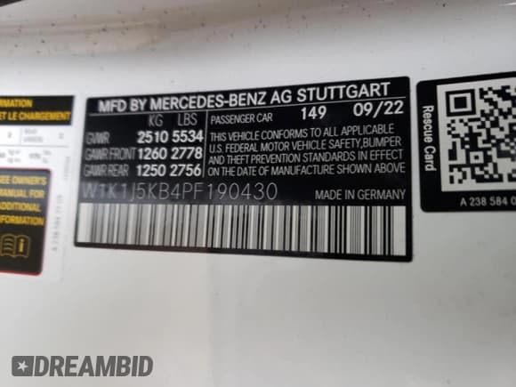 ✅ 2023 Mercedes-Benz E 450 • VIN: W1K1J5KB4PF190430 • Lot: 36526583. Wystawiony na Copart z przebiegiem Nie podano. Bezpłatny archiwum sprzedaży aukcyjnych z USA i szczegółowy raport historii pojazdu na DreamBid. Zdjęcie 12.
