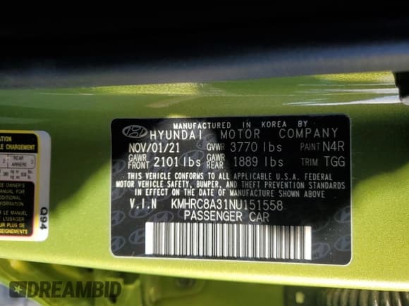 ✅ 2022 Hyundai Venue Limited • VIN: KMHRC8A31NU151558 • Lot: 88103135. Listed on Copart with 45,404 mi. Free auction sales archive from the USA and detailed vehicle history report at DreamBid. Image 12.