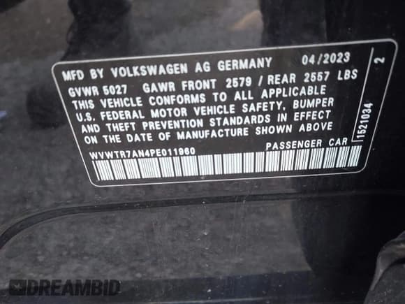 ✅ 2023 Volkswagen Arteon SEL Premium R-Line • VIN: WVWTR7AN4PE011960 • Лот: 41224746. Опубликован ранее на IAAI с пробегом 12 654 миль. Бесплатный доступ к архиву аукционных продаж из США и подробный отчёт об истории автомобиля на DreamBid. Изображение 9.