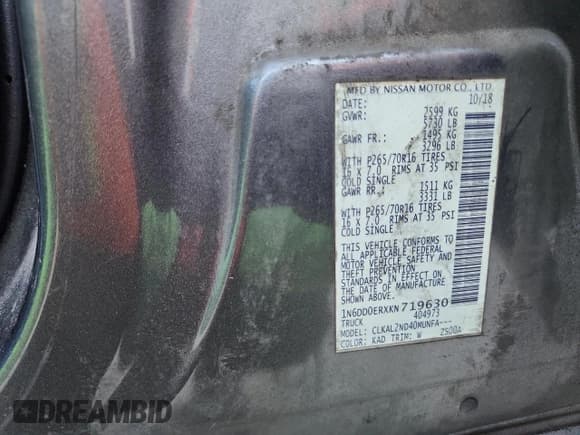 ✅ 2019 Nissan Frontier SV • VIN: 1N6DD0ERXKN719630 • Lot: 91121195. Listed on Copart with 61,945 mi. Free auction sales archive from the USA and detailed vehicle history report at DreamBid. Image 13.