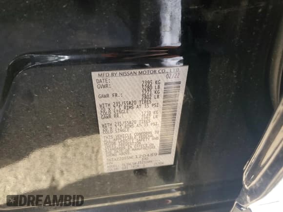 ✅ 2022 Nissan Murano Platinum • VIN: 5N1AZ2DS5NC120489 • Lot: 73010824. Wystawiony na Copart z przebiegiem 29 349 mil. Bezpłatny archiwum sprzedaży aukcyjnych z USA i szczegółowy raport historii pojazdu na DreamBid. Zdjęcie 14.