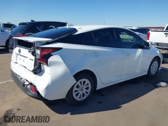 ✅ 2022 Toyota Prius L Eco • VIN: JTDKAMFU4N3159553 • Lot: 43496255. Listed on IAAI with 72,455 mi. Free auction sales archive from the USA and detailed vehicle history report at DreamBid. Image 4.