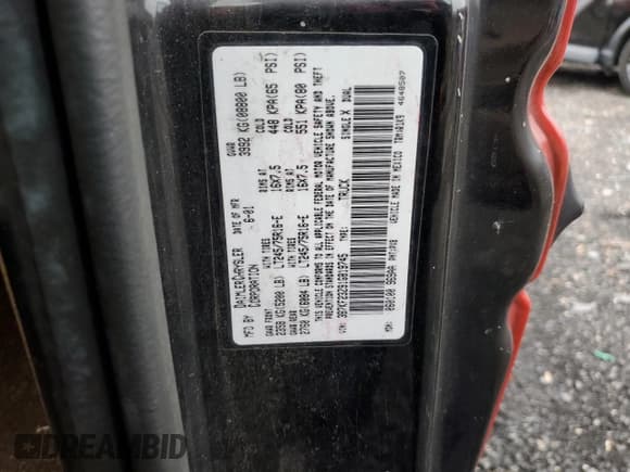 ✅ 2001 Dodge 2500 • VIN: 3B7KF23Z91G819745 • Lot: 92161415. Wystawiony na Copart z przebiegiem 188 021 mil. Bezpłatny archiwum sprzedaży aukcyjnych z USA i szczegółowy raport historii pojazdu na DreamBid. Zdjęcie 12.