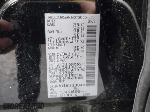 ✅ 2024 Nissan Pathfinder SL • VIN: 5N1DR3CC1RC213044 • Лот: 42912940. Опубликован ранее на IAAI с пробегом 20 648 миль. Бесплатный доступ к архиву аукционных продаж из США и подробный отчёт об истории автомобиля на DreamBid. Изображение 9.