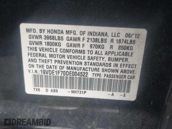 ✅ 2013 Acura ILX Technology • VIN: 19VDE1F70DE004522 • Лот: 43038874. Опубликован ранее на IAAI с пробегом 146 809 миль. Бесплатный доступ к архиву аукционных продаж из США и подробный отчёт об истории автомобиля на DreamBid. Изображение 9.