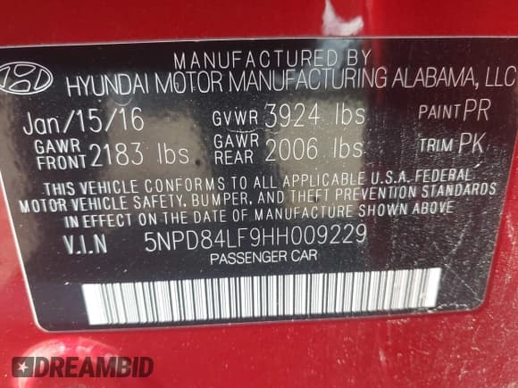 ✅ 2017 Hyundai Elantra SE • VIN: 5NPD84LF9HH009229 • Lot: 43509962. Listed on IAAI with 137,741 mi. Free auction sales archive from the USA and detailed vehicle history report at DreamBid. Image 9.