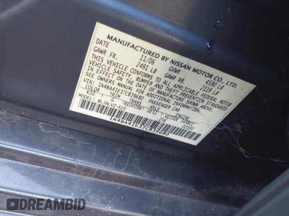 ✅ 2007 Nissan Maxima SL • VIN: 1N4BA41E37C839680 • Лот: 43125120. Опубликован ранее на IAAI с пробегом Не указан. Бесплатный доступ к архиву аукционных продаж из США и подробный отчёт об истории автомобиля на DreamBid. Изображение 9.