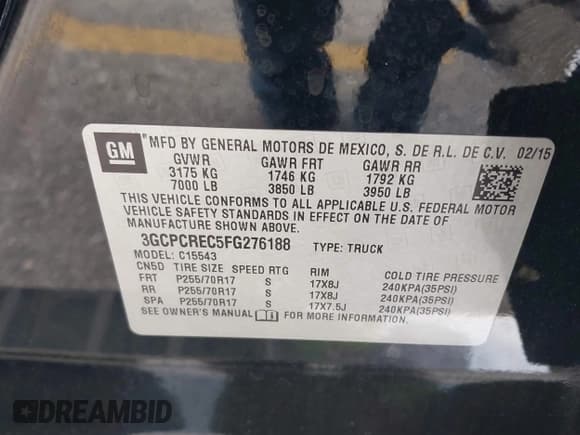 ✅ 2015 Chevrolet Silverado 1500 LT • VIN: 3GCPCREC5FG276188 • Лот: 43369544. Опубликован ранее на IAAI с пробегом 111 676 миль. Бесплатный доступ к архиву аукционных продаж из США и подробный отчёт об истории автомобиля на DreamBid. Изображение 9.