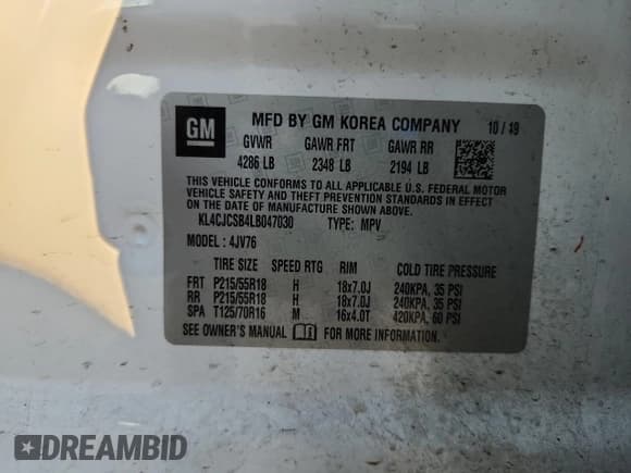 ✅ 2020 Buick Encore Essence • VIN: KL4CJCSB4LB047030 • Lot: 86232955. Listed on Copart with 96,682 mi. Free auction sales archive from the USA and detailed vehicle history report at DreamBid. Image 12.