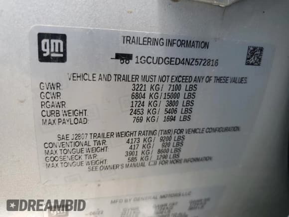 ✅ 2022 Chevrolet Silverado 1500 LTZ • VIN: 1GCUDGED4NZ572816 • Lot: 63283775. Wystawiony na Copart z przebiegiem 96 793 mil. Bezpłatny archiwum sprzedaży aukcyjnych z USA i szczegółowy raport historii pojazdu na DreamBid. Zdjęcie 12.