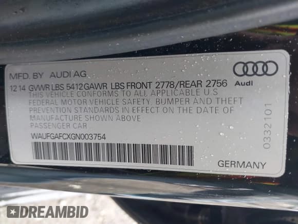 ✅ 2016 Audi A6 Premium Plus • VIN: WAUFGAFCXGN003754 • Лот: 42722941. Опубликован ранее на IAAI с пробегом 123 553 миль. Бесплатный доступ к архиву аукционных продаж из США и подробный отчёт об истории автомобиля на DreamBid. Изображение 9.