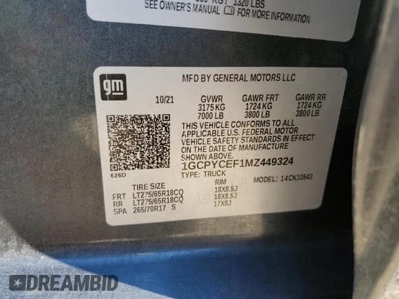 ✅ 2021 Chevrolet Silverado 1500 Custom Trail Boss • VIN: 1GCPYCEF1MZ449324 • Lot: 81182124. Wystawiony na Copart z przebiegiem 78 074 mil. Bezpłatny archiwum sprzedaży aukcyjnych z USA i szczegółowy raport historii pojazdu na DreamBid. Zdjęcie 12.