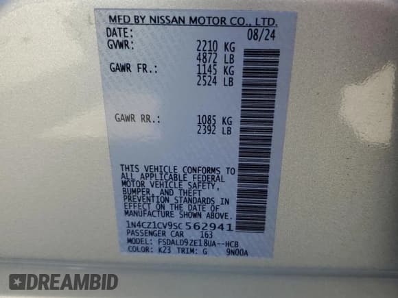 ✅ 2025 Nissan LEAF SV Plus • VIN: 1N4CZ1CV9SC562941 • Lot: 80182205. Wystawiony na Copart z przebiegiem 10 445 mil. Bezpłatny archiwum sprzedaży aukcyjnych z USA i szczegółowy raport historii pojazdu na DreamBid. Zdjęcie 12.