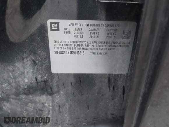 ✅ 2016 Buick Regal Premium II • VIN: 2G4GS5GX4G9103216 • Lot: 43769656. Wystawiony na IAAI z przebiegiem 175 914 mil. Bezpłatny archiwum sprzedaży aukcyjnych z USA i szczegółowy raport historii pojazdu na DreamBid. Zdjęcie 9.