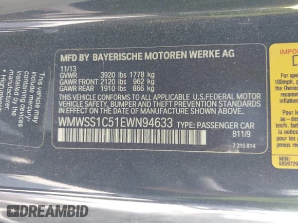 ✅ 2014 MINI Paceman • VIN: WMWSS1C51EWN94633 • Lot: 43293898. Wystawiony na IAAI z przebiegiem 98 592 mil. Bezpłatny archiwum sprzedaży aukcyjnych z USA i szczegółowy raport historii pojazdu na DreamBid. Zdjęcie 9.