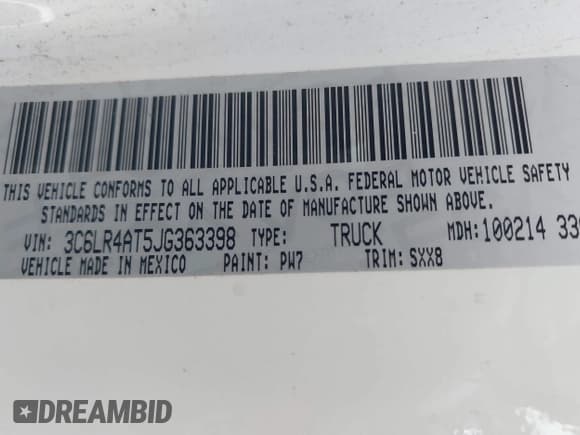 ✅ 2018 Ram 2500 Tradesman • VIN: 3C6LR4AT5JG363398 • Лот: 43428575. Опубликован ранее на IAAI с пробегом 112 532 миль. Бесплатный доступ к архиву аукционных продаж из США и подробный отчёт об истории автомобиля на DreamBid. Изображение 9.