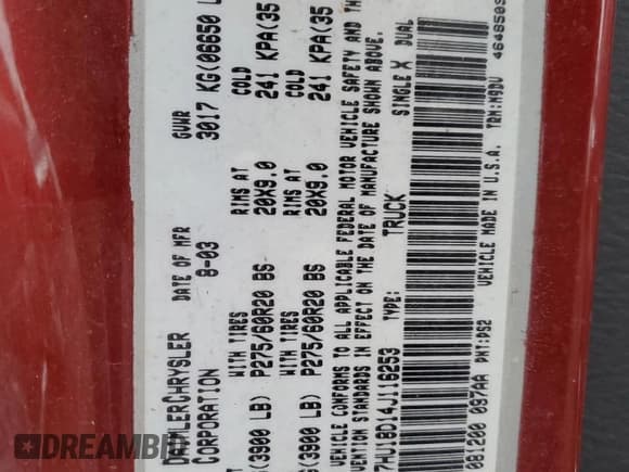 ✅ 2004 Dodge 1500 SLT • VIN: 1D7HU18D14J116253 • Лот: 81417665. Опубликован ранее на Copart с пробегом 116 413 миль. Бесплатный доступ к архиву аукционных продаж из США и подробный отчёт об истории автомобиля на DreamBid. Изображение 12.