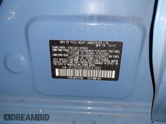 ✅ 2017 Subaru Crosstrek Premium • VIN: JF2GPABC8HH242881 • Lot: 43629308. Listed on IAAI with 73,211 mi. Free auction sales archive from the USA and detailed vehicle history report at DreamBid. Image 9.