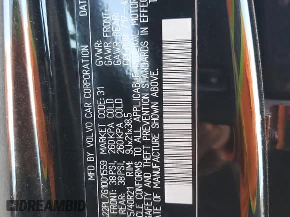 ✅ 2016 Volvo XC90 T6 Inscription • VIN: YV4A22PL7G1001559 • Lot: 92363185. Listed on Copart with 184,789 mi. Free auction sales archive from the USA and detailed vehicle history report at DreamBid. Image 13.