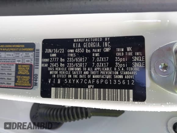 ✅ 2023 Kia Sportage X-Pro Prestige • VIN: 5XYK7CAF6PG135612 • Lot: 42244280. Listed on IAAI with 7,084 mi. Free auction sales archive from the USA and detailed vehicle history report at DreamBid. Image 9.