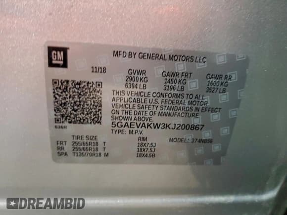 ✅ 2019 Buick Enclave Essence • VIN: 5GAEVAKW3KJ200867 • Lot: 93249155. Listed on Copart with 64,061 mi. Free auction sales archive from the USA and detailed vehicle history report at DreamBid. Image 14.