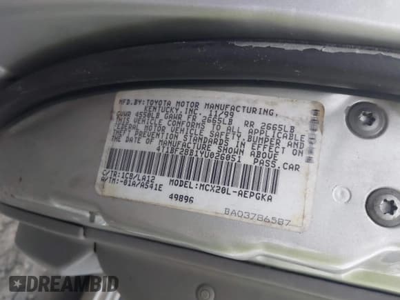 ✅ 2000 Toyota Avalon XL • VIN: 4T1BF28B1YU026051 • Lot: 43654465. Listed on IAAI with 237,484 mi. Free auction sales archive from the USA and detailed vehicle history report at DreamBid. Image 9.