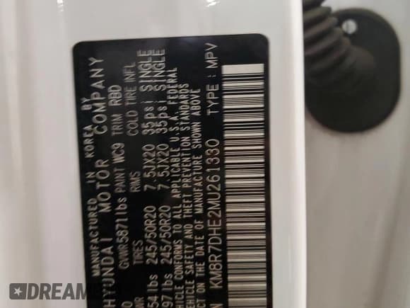 ✅ 2021 Hyundai Palisade Calligraphy • VIN: KM8R7DHE2MU261330 • Лот: 83004454. Опубликован ранее на Copart с пробегом 50 867 миль. Бесплатный доступ к архиву аукционных продаж из США и подробный отчёт об истории автомобиля на DreamBid. Изображение 13.