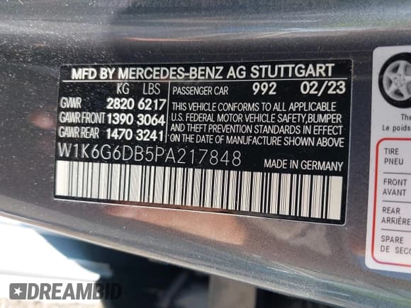 ✅ 2023 Mercedes-Benz S 500 • VIN: W1K6G6DB5PA217848 • Lot: 42473517. Wystawiony na IAAI z przebiegiem 8 242 mil. Bezpłatny archiwum sprzedaży aukcyjnych z USA i szczegółowy raport historii pojazdu na DreamBid. Zdjęcie 9.