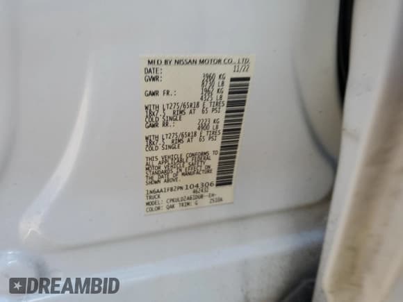 ✅ 2023 Nissan Titan Pro-4X • VIN: 1N6AA1FB2PN104306 • Лот: 86339244. Опубликован ранее на Copart с пробегом 39 880 миль. Бесплатный доступ к архиву аукционных продаж из США и подробный отчёт об истории автомобиля на DreamBid. Изображение 12.