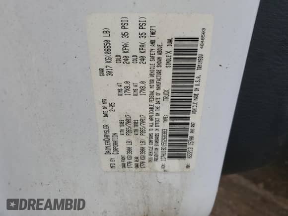 2005 Dodge 1500 SLT with VIN 1D7HU18D15S268383, listed as a Copart auction lot 72620554 with 129,365 mi miles and Clean title. Bid and sale history available at DreamBid. Image 12.