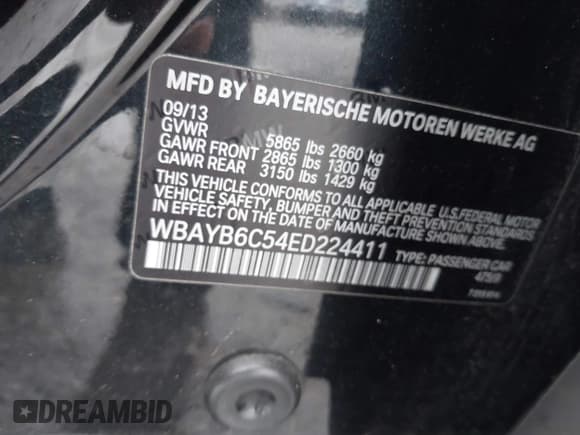 ✅ 2014 BMW 7 Series 750i xDrive • VIN: WBAYB6C54ED224411 • Lot: 42225630. Listed on IAAI with 158,991 mi. Free auction sales archive from the USA and detailed vehicle history report at DreamBid. Image 9.