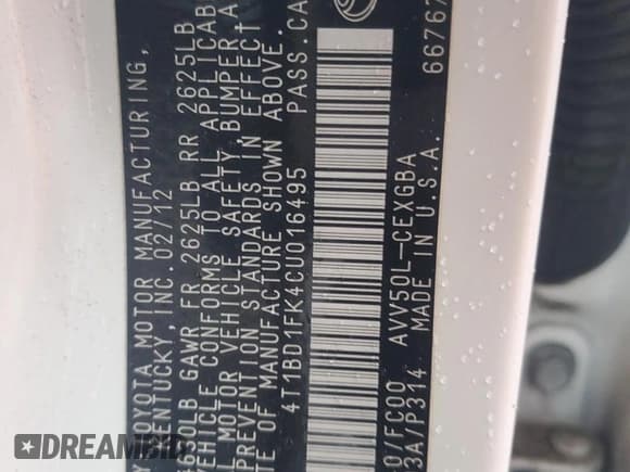 ✅ 2012 Toyota Camry XLE • VIN: 4T1BD1FK4CU016495 • Lot: 90742345. Wystawiony na Copart z przebiegiem 190 547 mil. Bezpłatny archiwum sprzedaży aukcyjnych z USA i szczegółowy raport historii pojazdu na DreamBid. Zdjęcie 13.