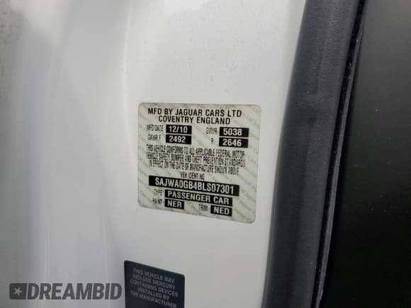 ✅ 2011 Jaguar XF Premium • VIN: SAJWA0GB4BLS07301 • Lot: 81677315. Wystawiony na Copart z przebiegiem 66 969 mil. Bezpłatny archiwum sprzedaży aukcyjnych z USA i szczegółowy raport historii pojazdu na DreamBid. Zdjęcie 12.