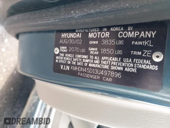 ✅ 2003 Hyundai Elantra GLS • VIN: KMHDN45D13U497896 • Lot: 41481267. Wystawiony na IAAI z przebiegiem 115 320 mil. Bezpłatny archiwum sprzedaży aukcyjnych z USA i szczegółowy raport historii pojazdu na DreamBid. Zdjęcie 9.