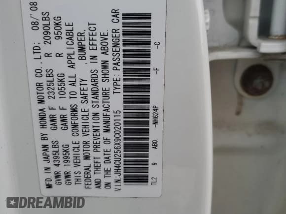 ✅ 2009 Acura TSX • VIN: JH4CU256X9C020115 • Lot: 60464685. Wystawiony na Copart z przebiegiem 170 308 mil. Bezpłatny archiwum sprzedaży aukcyjnych z USA i szczegółowy raport historii pojazdu na DreamBid. Zdjęcie 12.