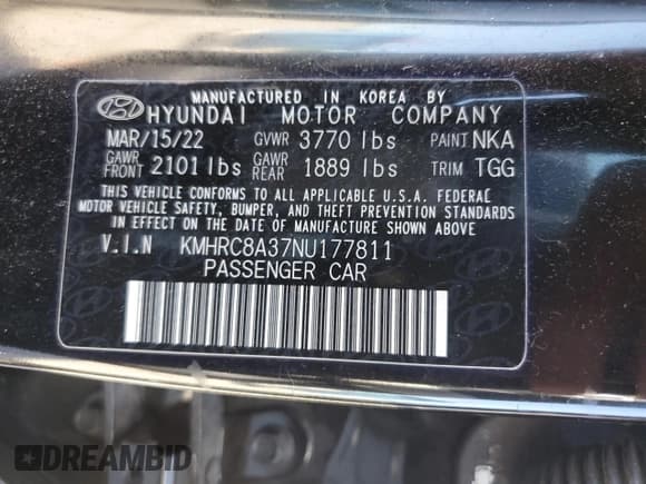✅ 2022 Hyundai Venue SEL • VIN: KMHRC8A37NU177811 • Lot: 43708975. Wystawiony na Copart z przebiegiem 52 895 mil. Bezpłatny archiwum sprzedaży aukcyjnych z USA i szczegółowy raport historii pojazdu na DreamBid. Zdjęcie 13.