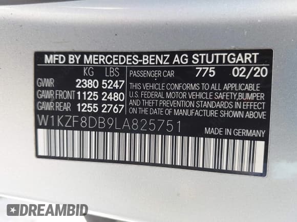 ✅ 2020 Mercedes-Benz E 350 • VIN: W1KZF8DB9LA825751 • Лот: 42536447. Опубликован ранее на IAAI с пробегом 76 422 миль. Бесплатный доступ к архиву аукционных продаж из США и подробный отчёт об истории автомобиля на DreamBid. Изображение 9.