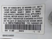 ✅ 2011 Honda Civic LX • VIN: 19XFA1F50BE037852 • Lot: 43561348. Listed on IAAI with 173,805 mi. Free auction sales archive from the USA and detailed vehicle history report at DreamBid. Image 9.