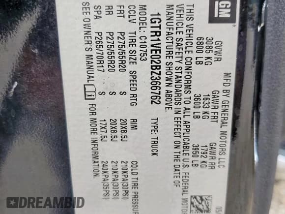 ✅ 2011 GMC Sierra 1500 SLE • VIN: 1GTR1VE02BZ366762 • Lot: 64434005. Wystawiony na Copart z przebiegiem 80 025 mil. Bezpłatny archiwum sprzedaży aukcyjnych z USA i szczegółowy raport historii pojazdu na DreamBid. Zdjęcie 13.