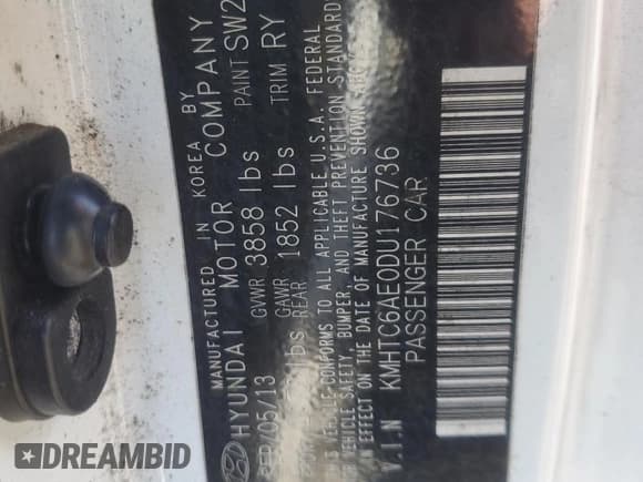 ✅ 2013 Hyundai Veloster Turbo • VIN: KMHTC6AE0DU176736 • Lot: 82283314. Wystawiony na Copart z przebiegiem 150 974 mil. Bezpłatny archiwum sprzedaży aukcyjnych z USA i szczegółowy raport historii pojazdu na DreamBid. Zdjęcie 12.